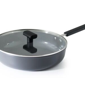 Gray Nonstick Covered Fry Pan with Glass Lid